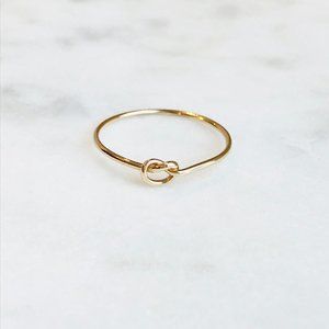 14K gold-filled love knot stacking ring
